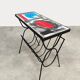 Vintage design magazine rack tile table Belarti