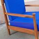 Pair of 1960s Scandinavian armchairs with blue cushions