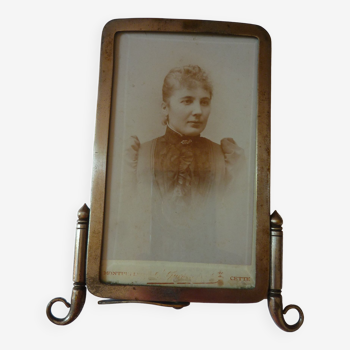 Photo frame to pose in silver metal circa 1890