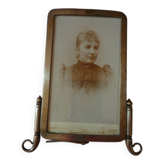 Photo frame to pose in silver metal circa 1890