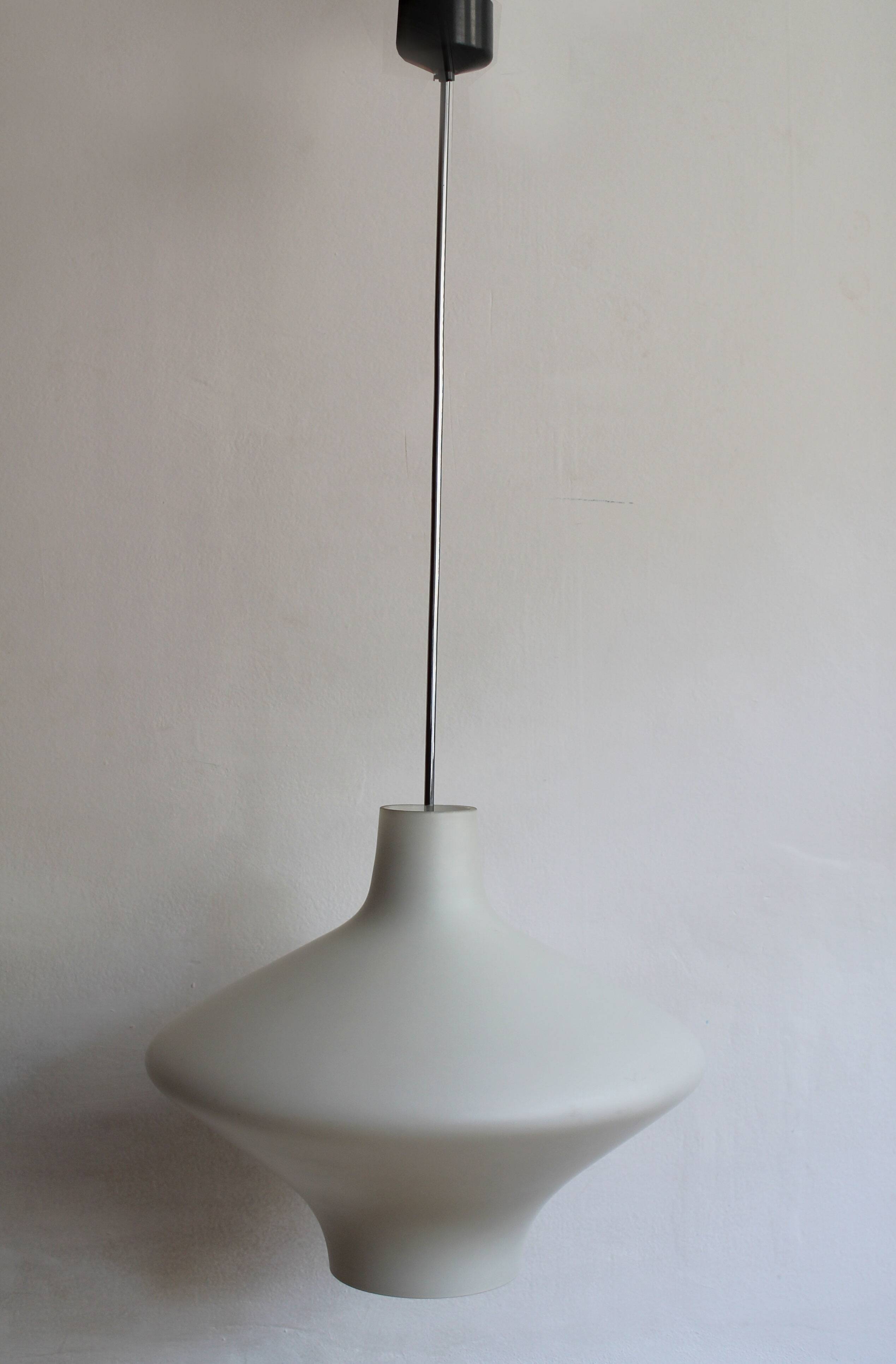 1960's White Opaque Ceiling lamp