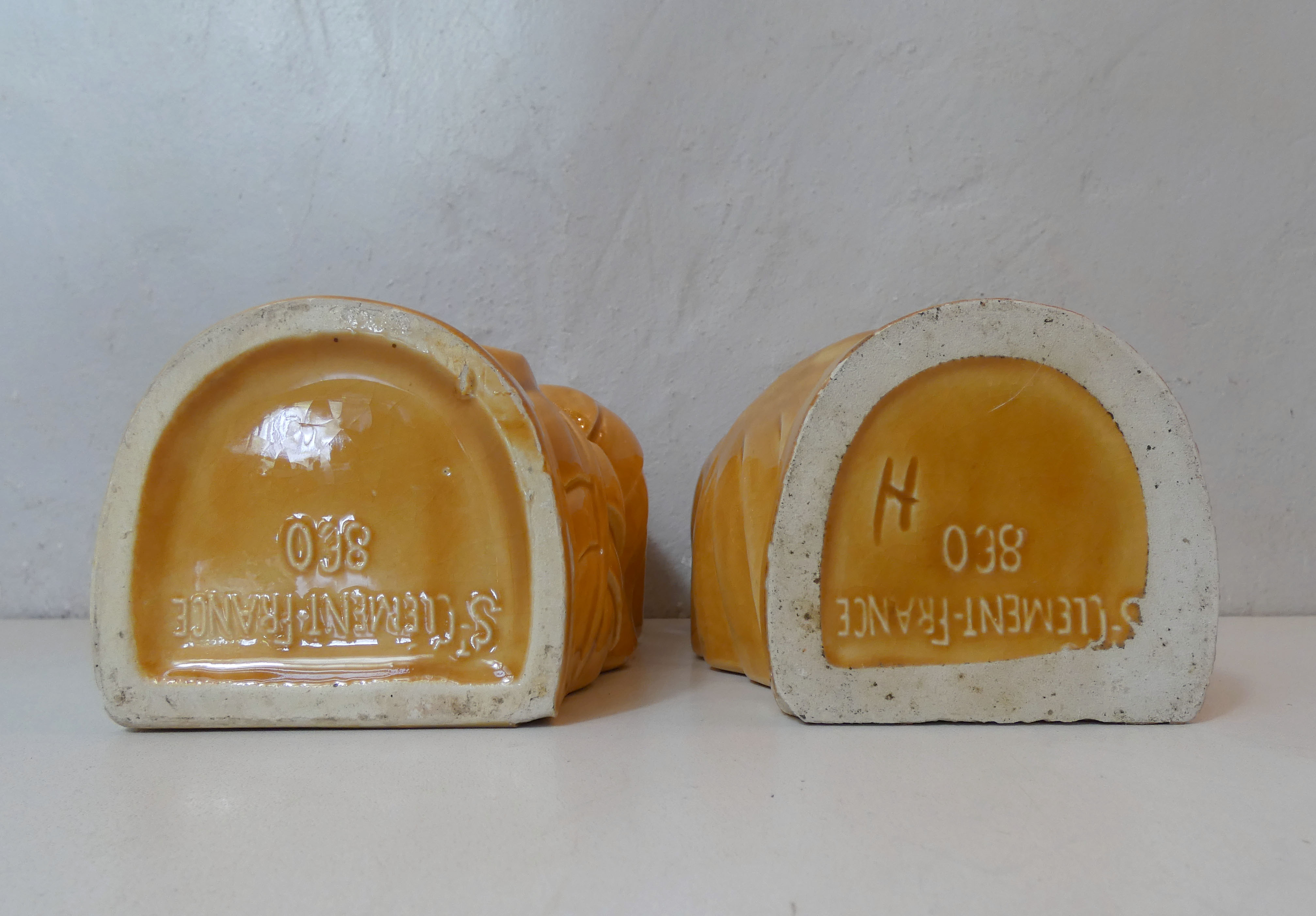pair of vases in faience Saint Clement slurry art deco