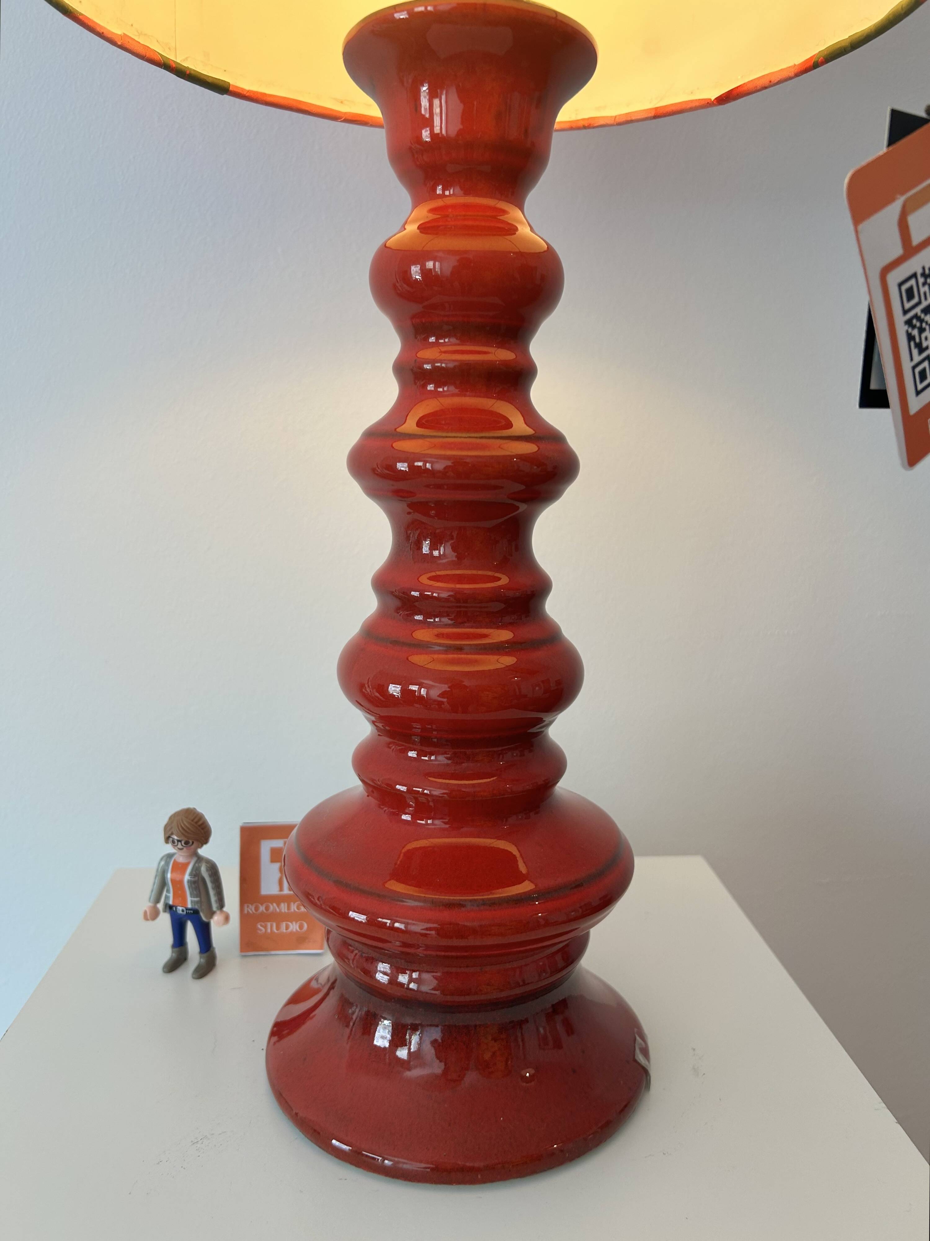 Tall Fat Lava Pagoda Floor Lamp - West German Pottery from the Space Age