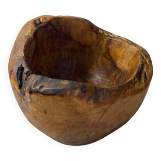 Brutalist olive wood salad bowl