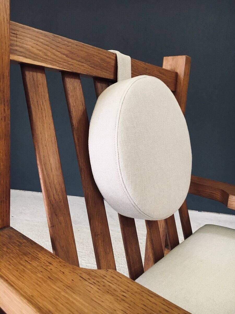 Brutalist Square Oak Lounge Chair, Belgium, 1950s