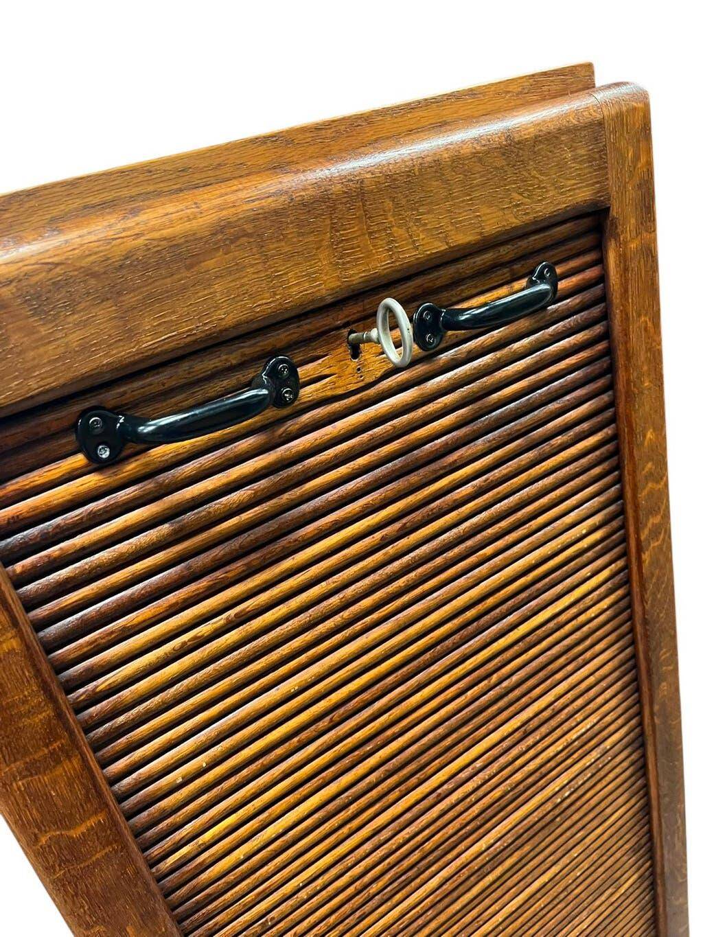 Vintage wooden binder / roller shutter binder / compartment binder