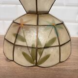 Mother-of-pearl lampshade for suspension