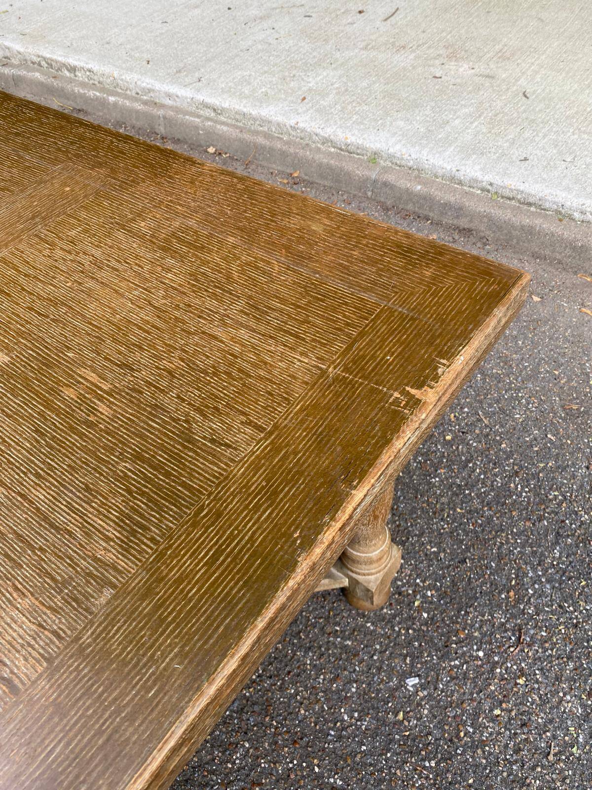 Table à manger de ferme extensible renaissance espagnol patinée 10 places