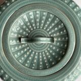 Superb Korean celadon flat soup tureen with its lid