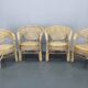 1970s Set of Four Rattan Chairs, Italy