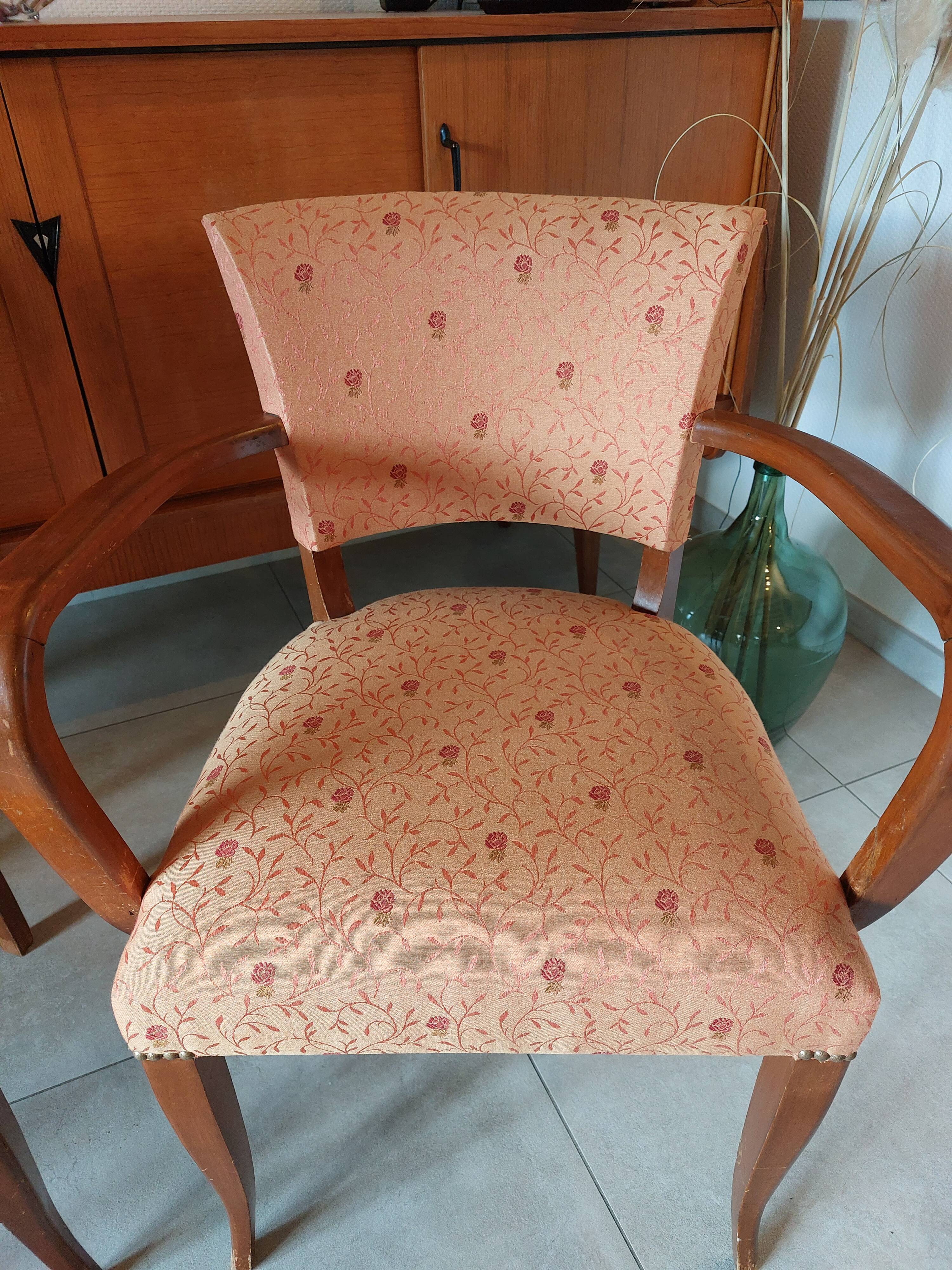 2 fauteuils bridge saumon