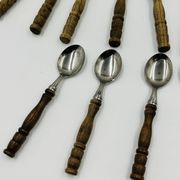 Vintage cutlery set 22 pieces wooden style handles