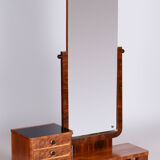 Restored ArtDeco Walnut Dressing Mirror, Revived Polish, Czechia, 1920s