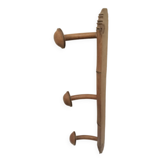 Vintage wall-mounted bamboo wood coat rack