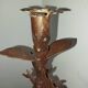 Candle holder blade base wrought iron brutalist folk art