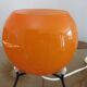 Tripod lamp "Sputnik" in orange opaline and black lacquered metal 60s 70s