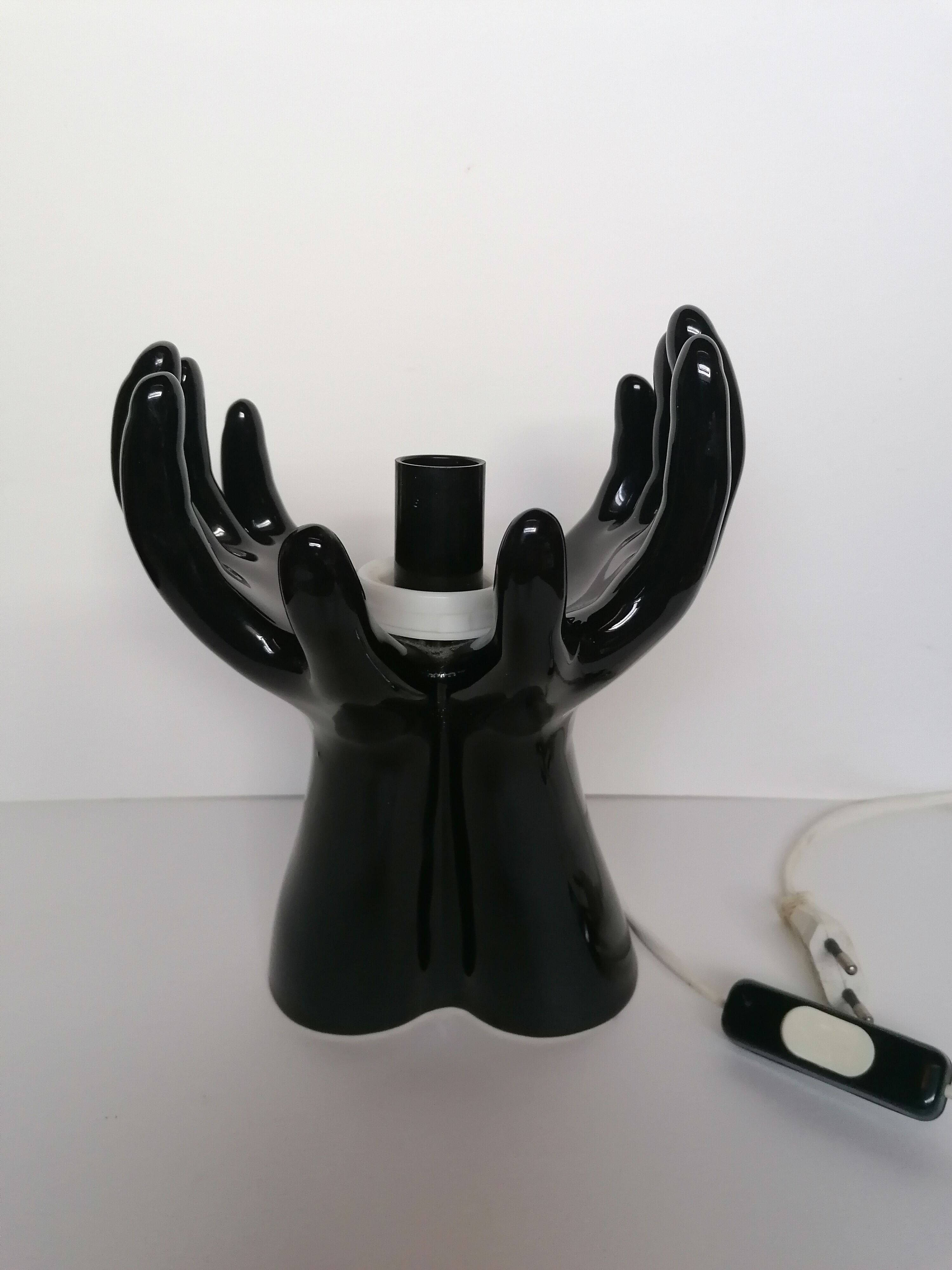 70s ceramic hand lamp