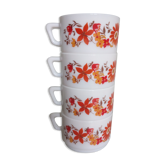 Arcopal cups flower patterns 70s