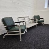 Mid century US Army Aluminium  Sofa and Armchairs by Hans H. Hunnebeck,1953