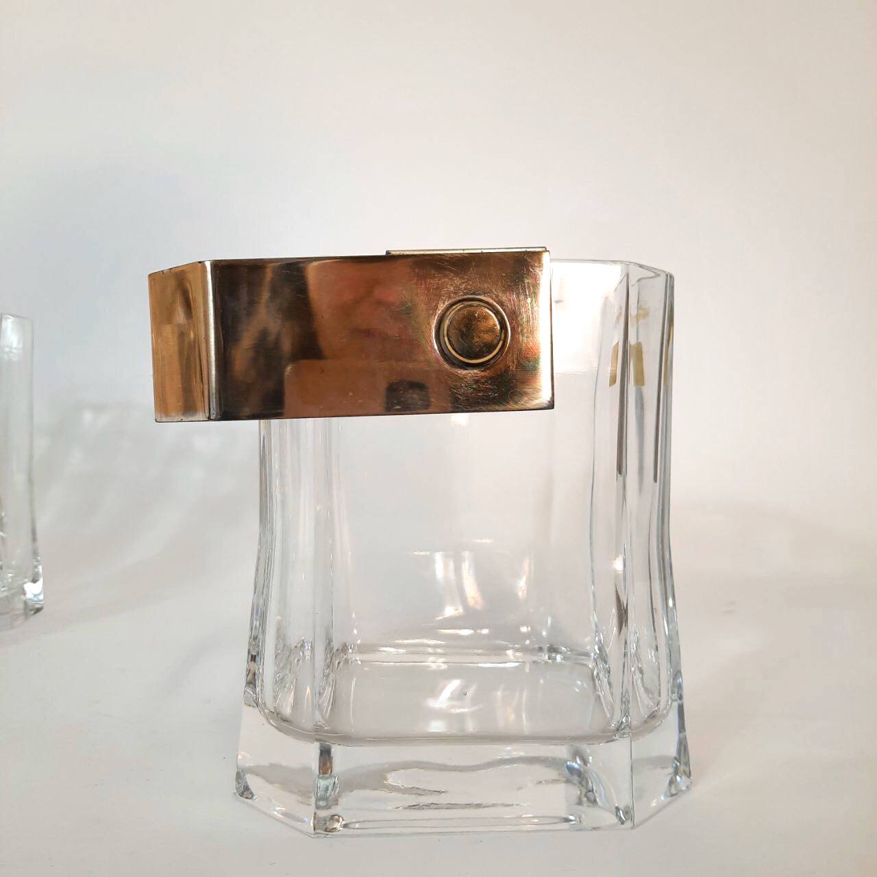 Servizio 11 Bicchieri con portaghiaccio, Tumbler Designer Cini Boeri Per Arnolfo Di Cambio.