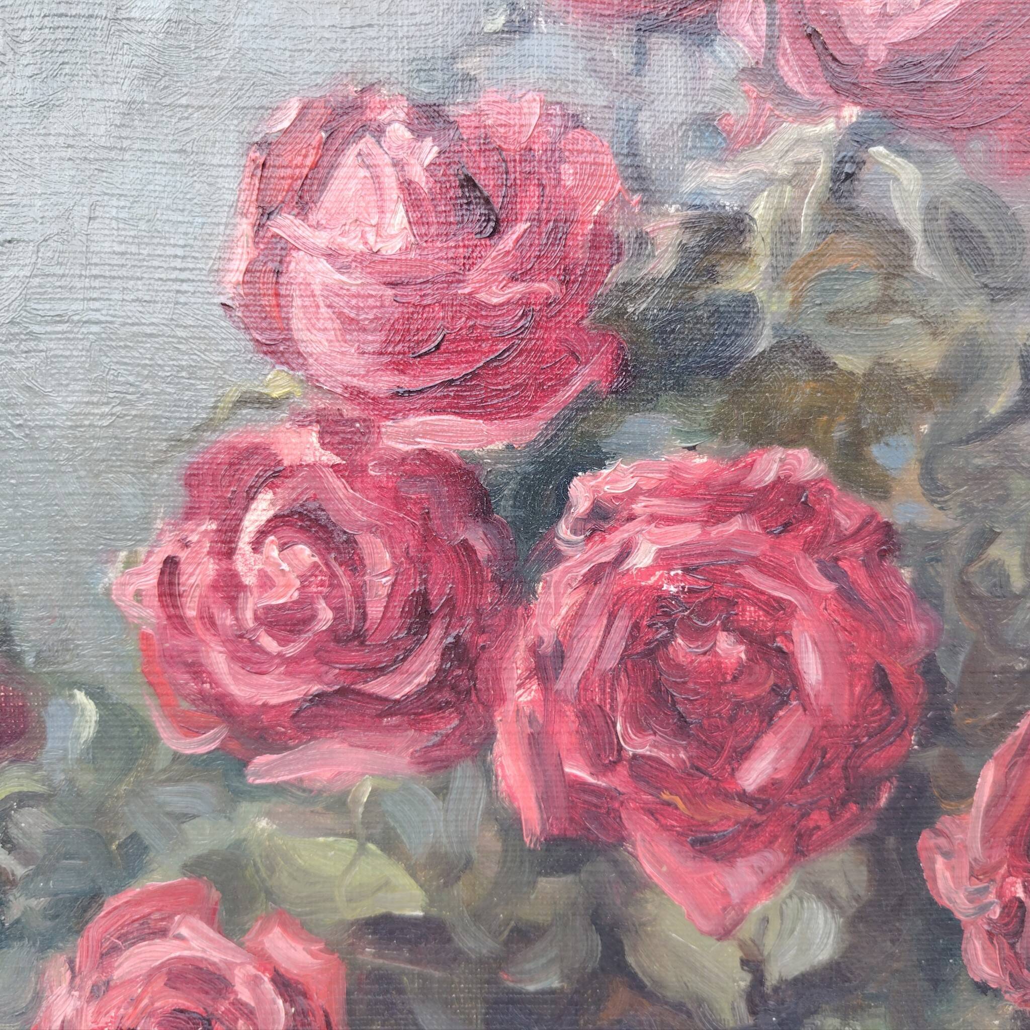 Oil on canvas, bouquet of roses, Marc-Antoine, 1929