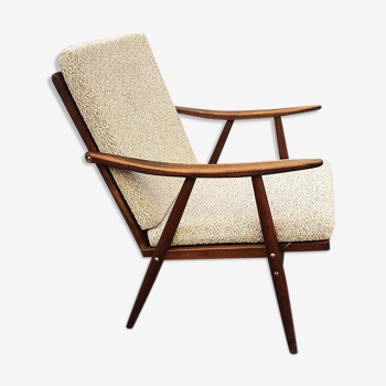 Scandinavian style armchair, wooden structure, 1960
