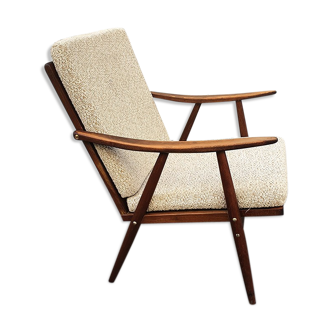 Scandinavian style armchair, wooden structure, 1960