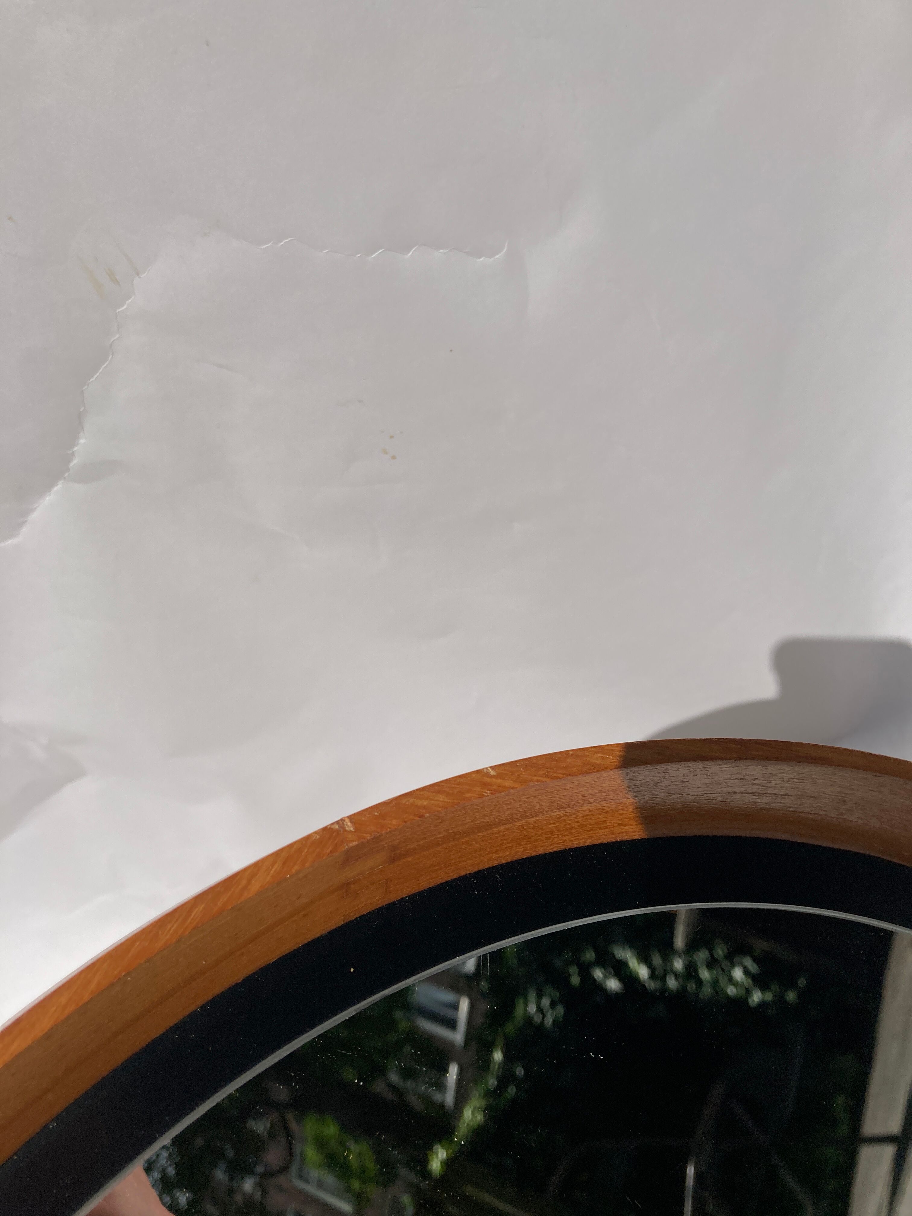 Mid-Century Teak Swedish Mirror by Uno & Östen Kristiansson for Luxus 50cm