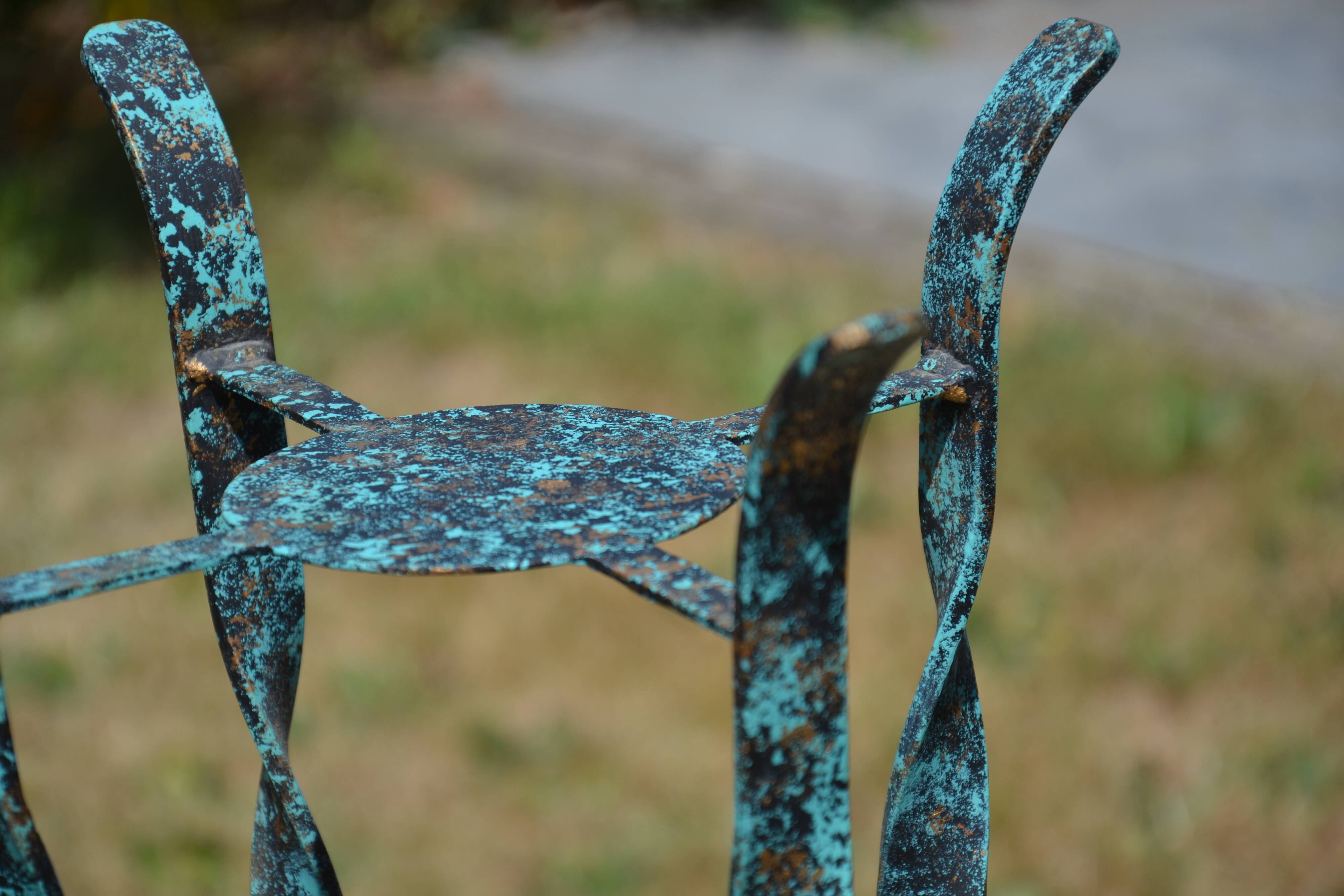 Handcrafted wrought iron chair