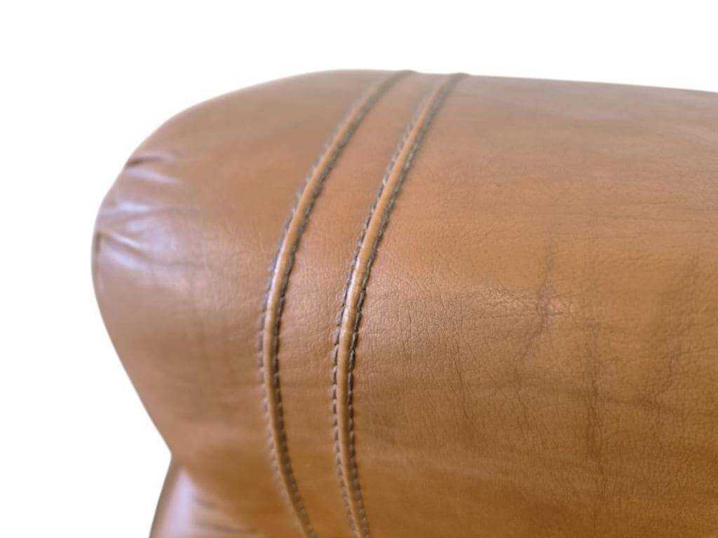 Vintage cognac leather armchair / single seater armchair / armchair