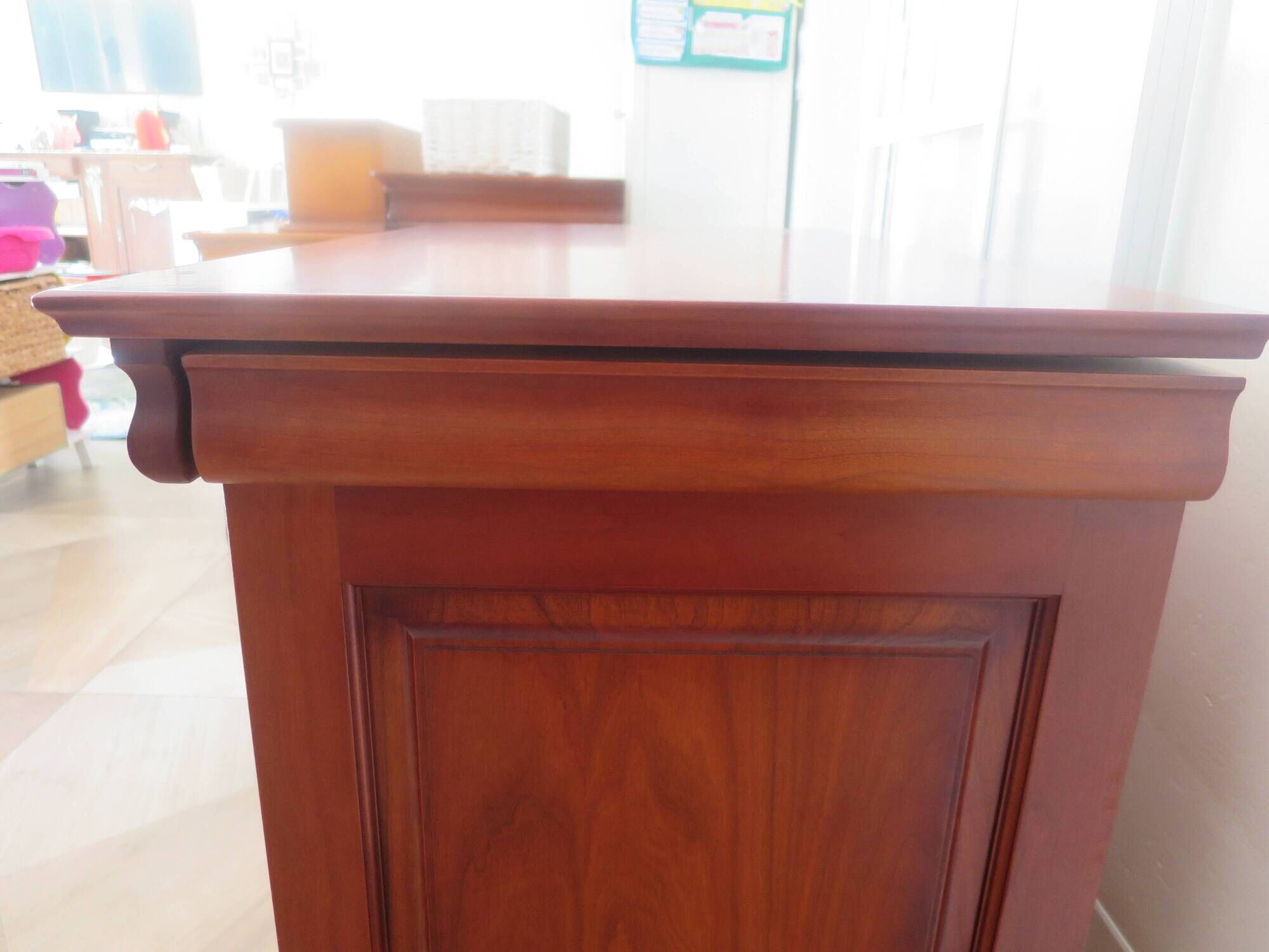 Occasional furniture - TV unit - Rotating tray - Louis Philippe - Solid wood