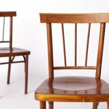 Pair of Soviet Beech Dining Chairs – 1978 Vintage, Refurbished Wood Frame