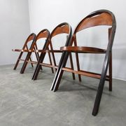 Set of Four Bauhaus Folding Chairs B751 by Ligna, Czechoslovakia 1930s