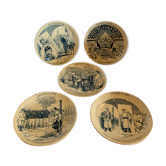 5 sarreguemine themed plates "Theme China"