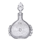 Cognac carafe Daum France Lorraine cross in bubbled crystal, 1960s-70s.