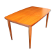 1960s table with teak veneer and glass top + extensions