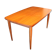 1960s table with teak veneer and glass top + extensions