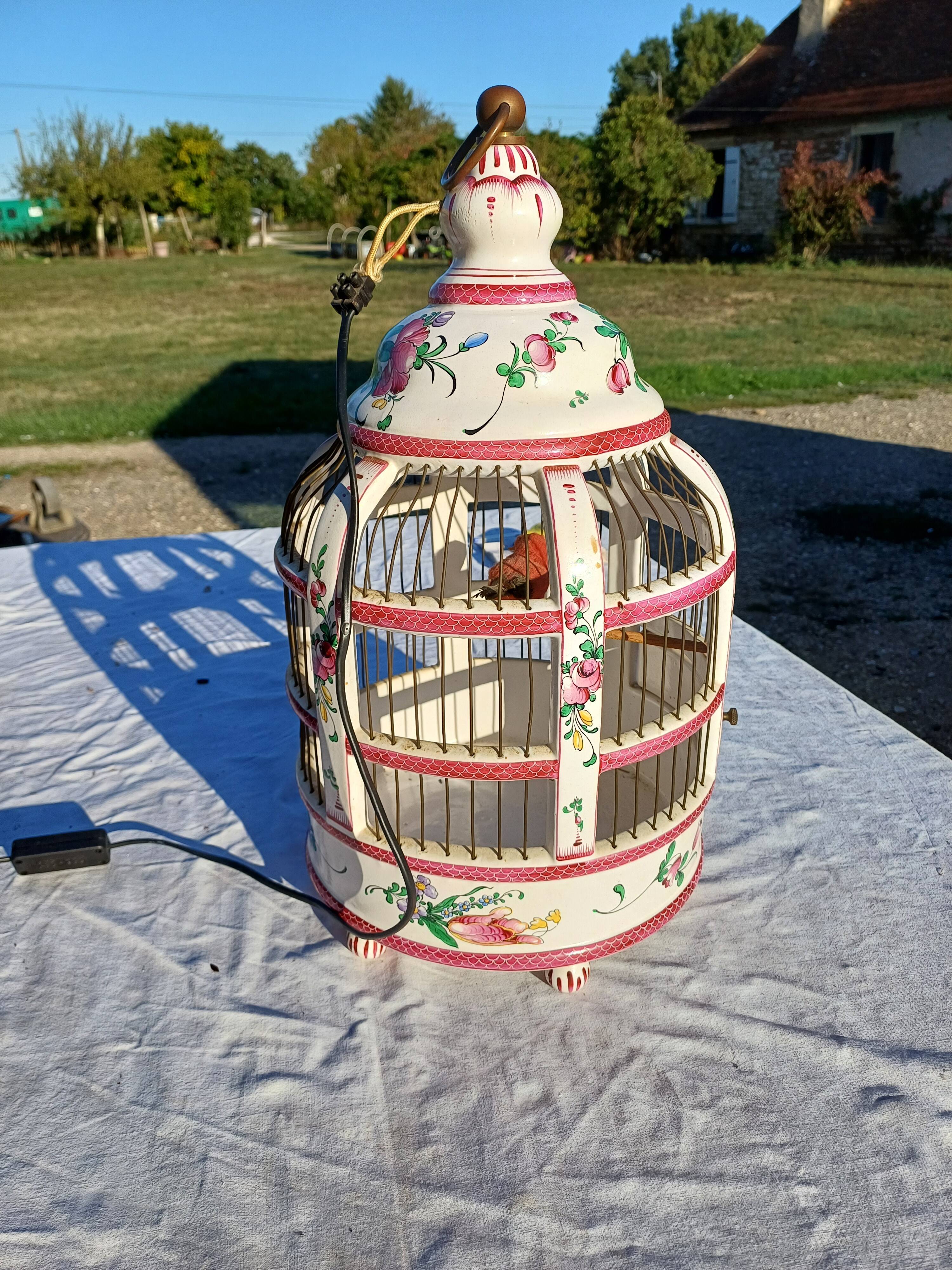 19th century bird cage in Lunéville earthenware