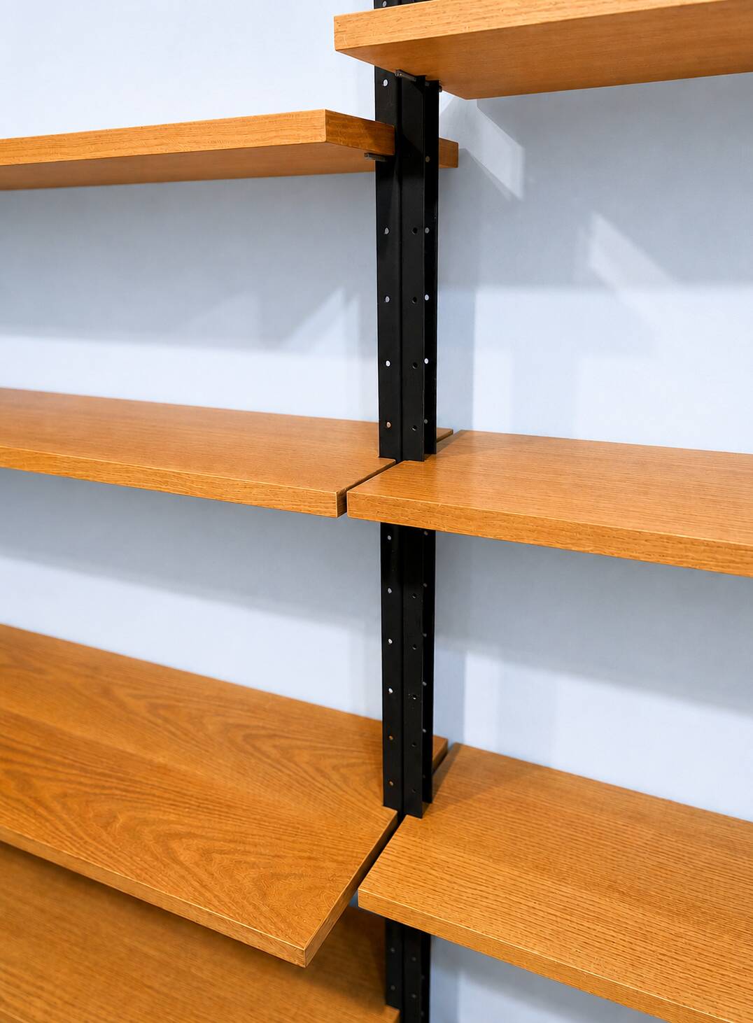 Library no. 3/3 floor-to-ceiling in blonde wood & black metal