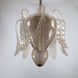 Tomaso Buzzi, Mid-century pink "bullicante" glass chandelier by Venini