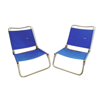 Pair of vintage Lafuma low chairs