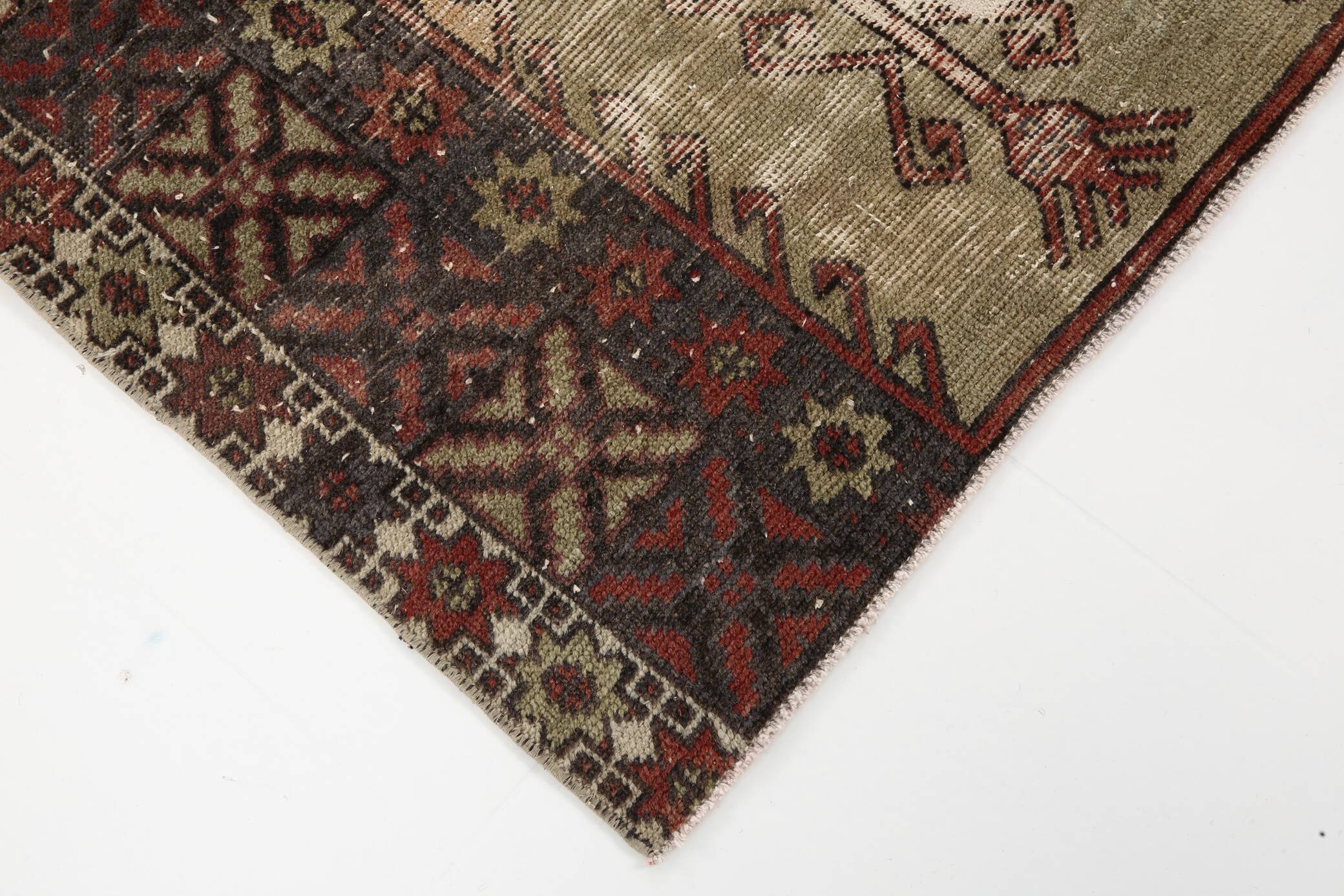 5x7 Classic Brown Red Handmade Vintage Rug, 151x214Cm SK 3054