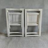 Pair of wooden folding chairs from the 60s