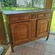 Old low buffet, 19th in rustic solid oak, carved and molded