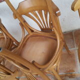 6 wooden bistro chairs