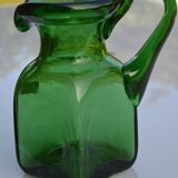 Pichet artisanal en verre vert d'Espagne