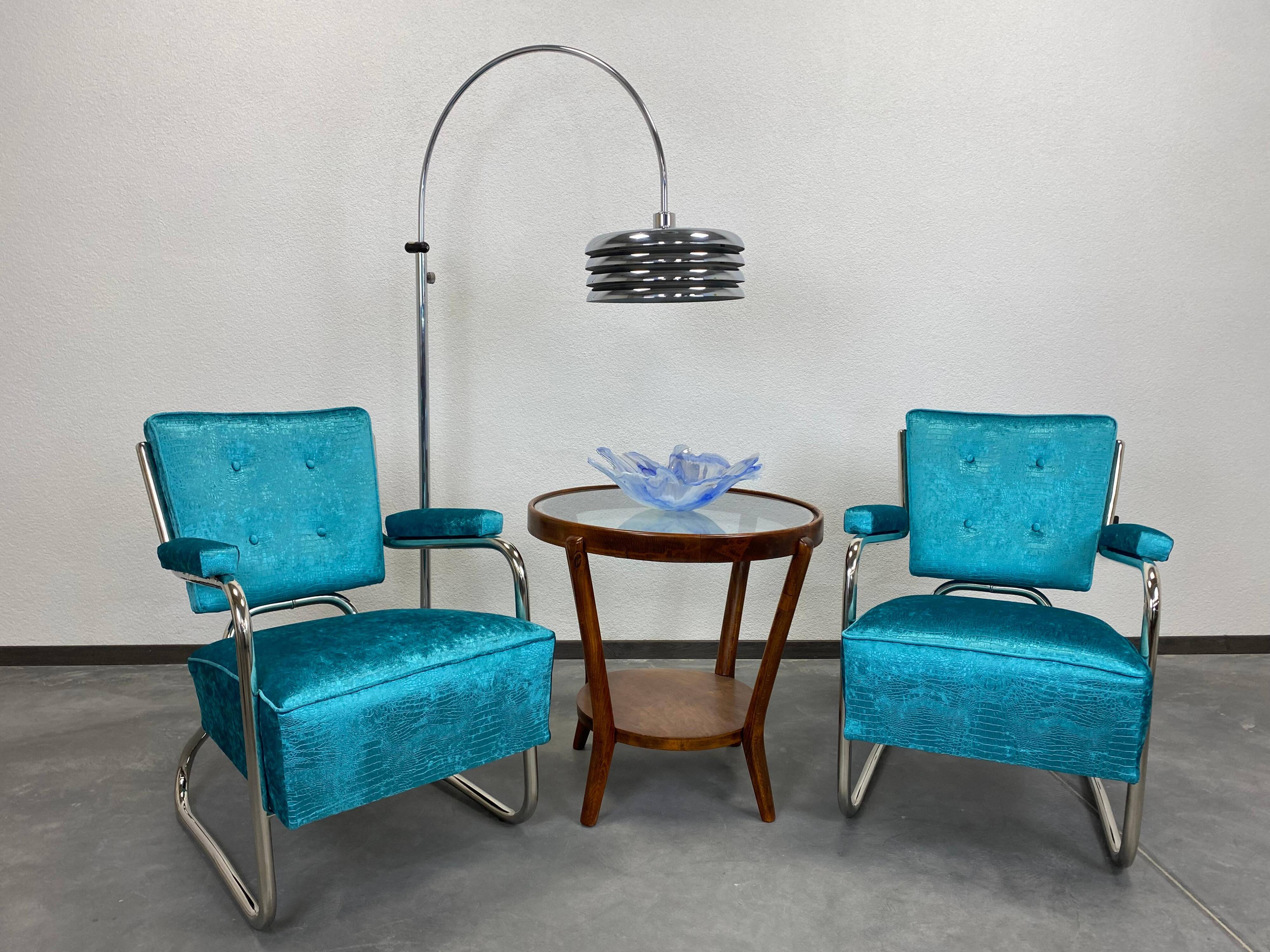 Extravagant Chrome Bauhaus Armchairs