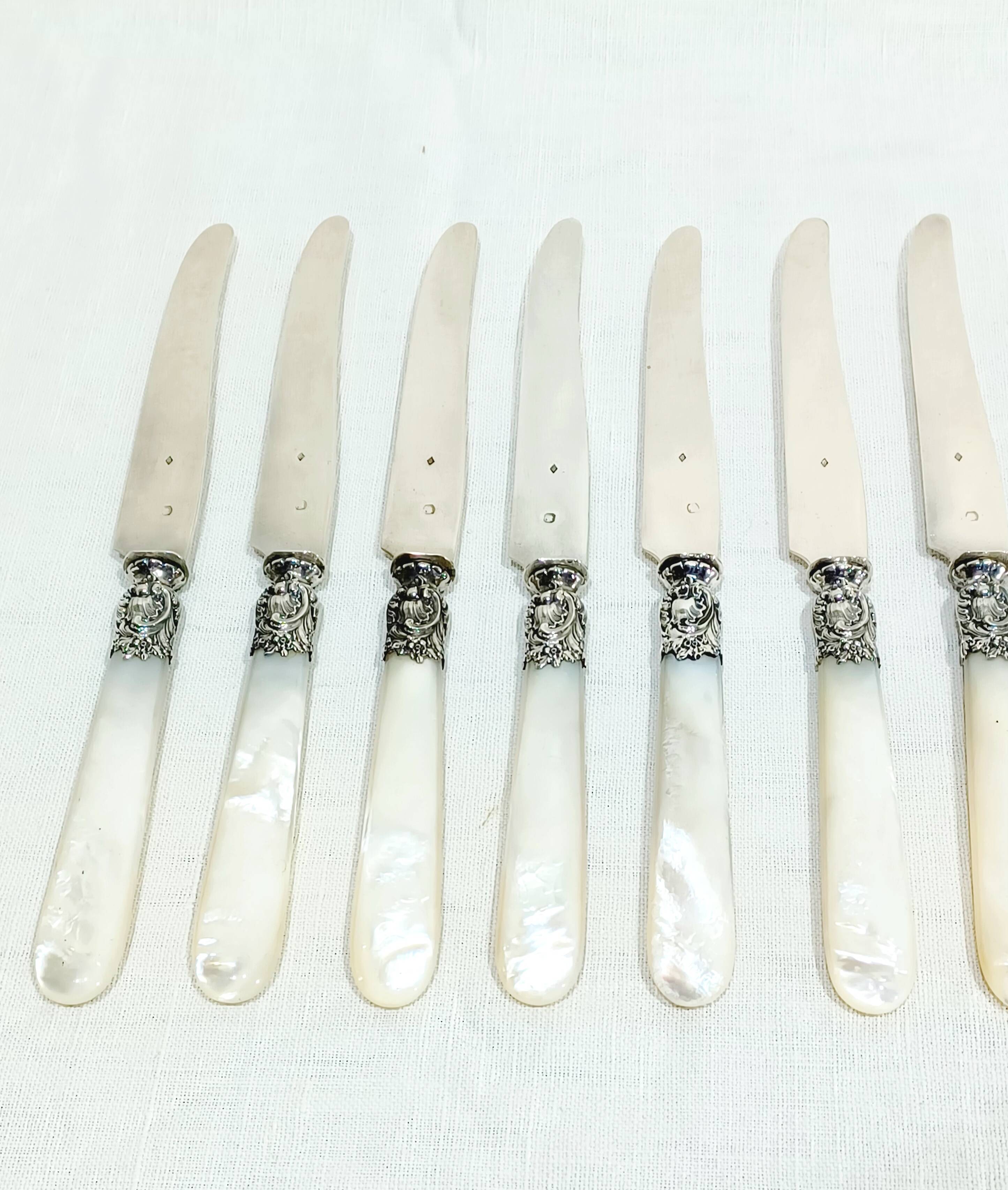 Paul Canaux et Cie – 13 Silver and Mother-of-Pearl Knives