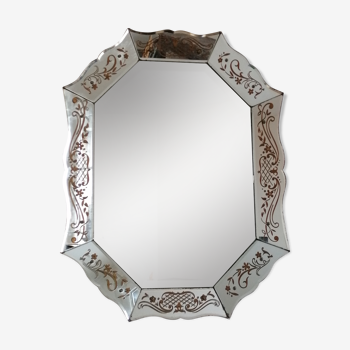 Miroir esprit vénitien années 40 - 86x66cm