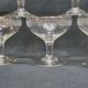 12 old champagne glasses in blown and engraved glass
